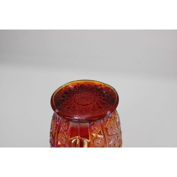 INDIANA GLASS HEIRLOOM SUNSET CARNIVAL GOLD STAR CREAMER & SUGAR - Picture 6 of 11